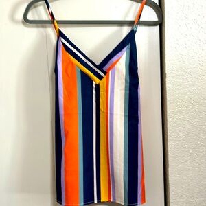 striped multi-colored polyester tank